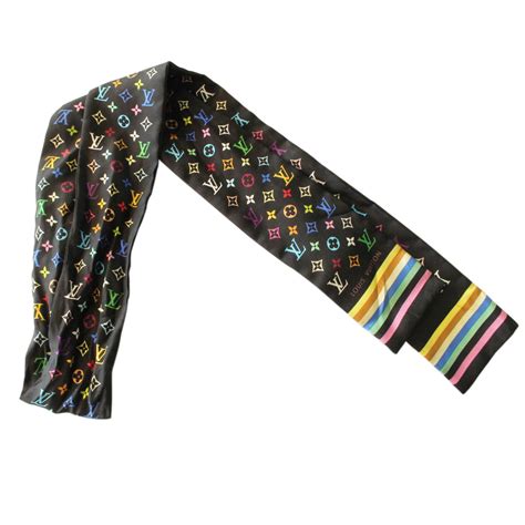 louis vuitton black and grey scarf|Louis Vuitton twilly.